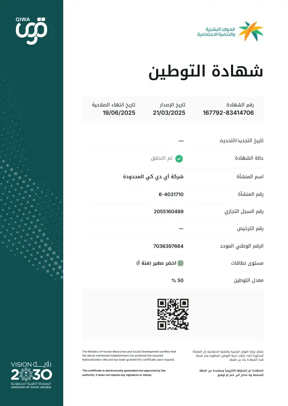 Saudization Certificate